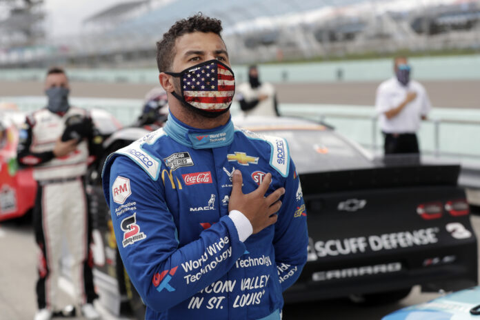 Noose found hanging in Bubba Wallace’s garage stall at Talladega, NASCAR says