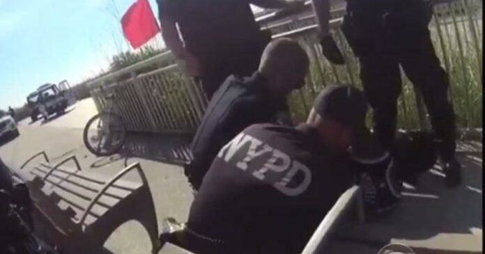NYPD officer suspended hours after video shows “apparent chokehold” on suspect