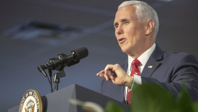 Pence delivers remarks at Faith in America tour