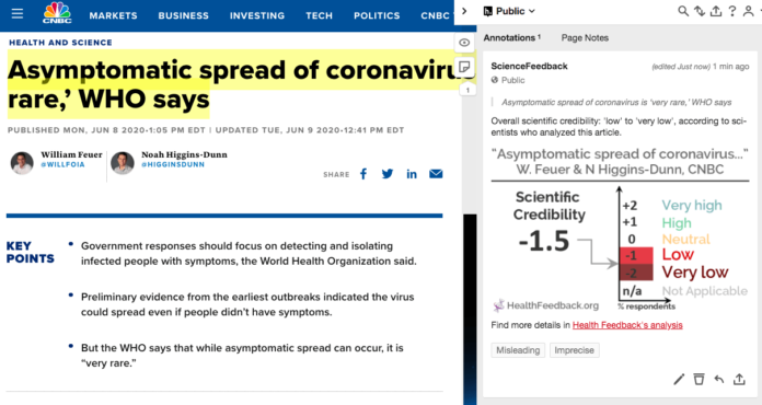 People who do not show symptoms contribute to significant COVID-19 transmission, contrary to CNBC report