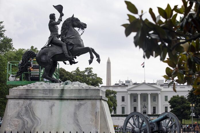 Protesters try to pull down Andrew Jackson statue in D.C.