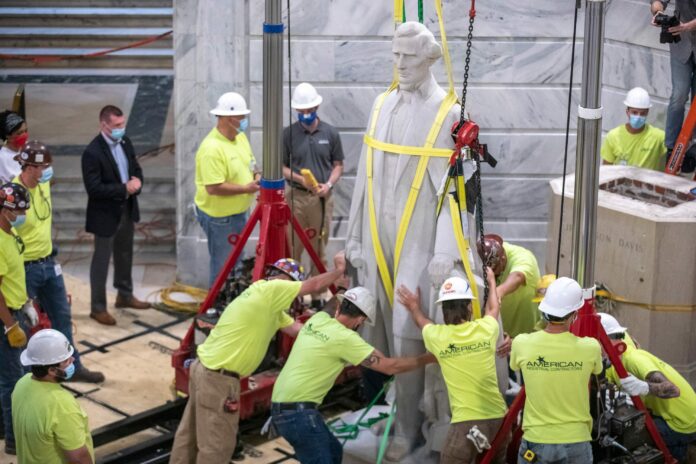 Removal of Jefferson Davis statue in Kentucky reveals surprise bourbon discovery