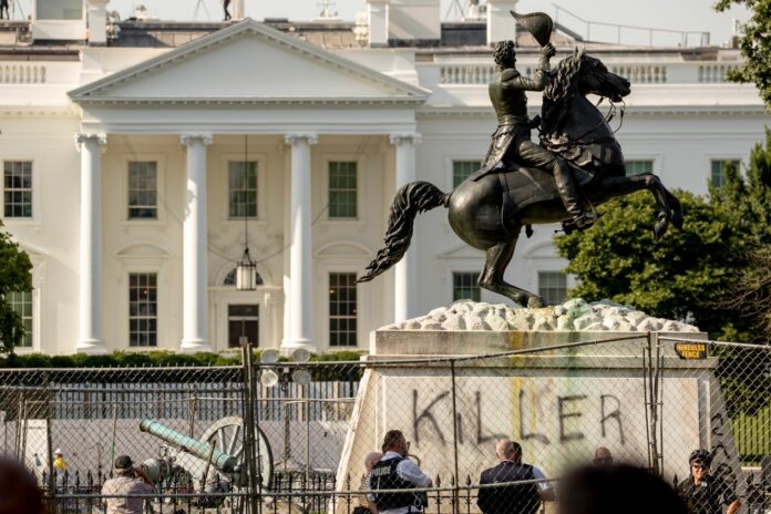 Trump calls protesters ‘terrorists,’ pledges ‘retribution’ for tearing down statues