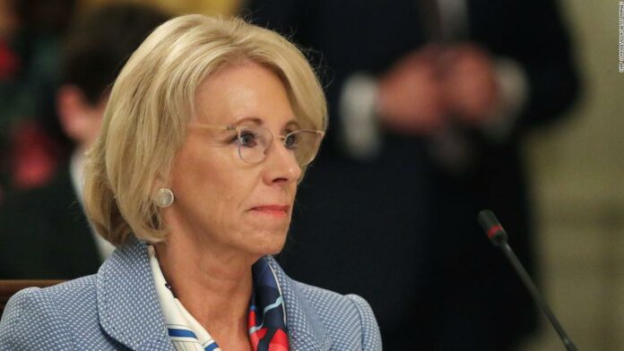 Always polarizing on schools, Betsy DeVos brushes off coronavirus risks