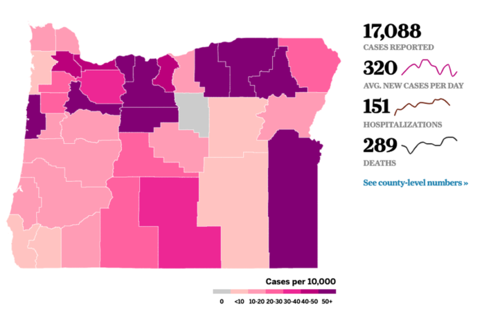 Coronavirus in Oregon: 340 new cases statewide, record for Multnomah County