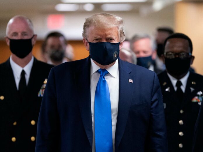 Coronavirus: Trump seen wearing face mask for first time during military hospital visit