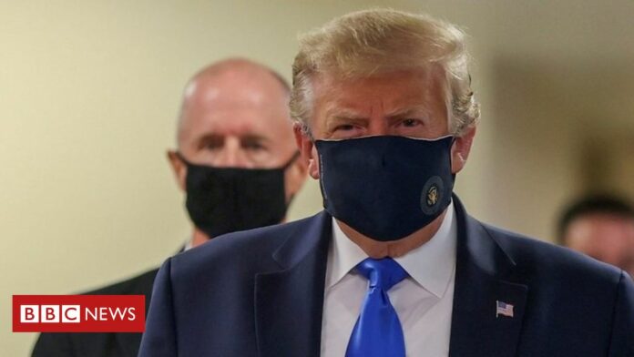Donald Trump finally wears facemask in public