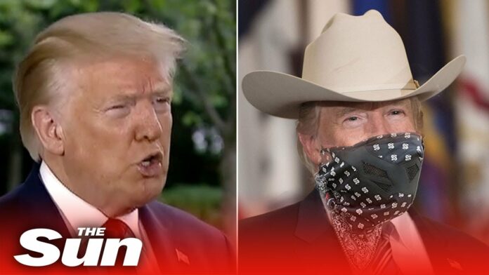 Donald Trump says ‘I’m all for’ wearing a coronavirus mask, ‘I look like the Lone Ranger’