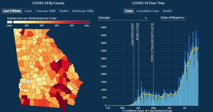 Georgia revamps virus maps, charts that critics said were confusing