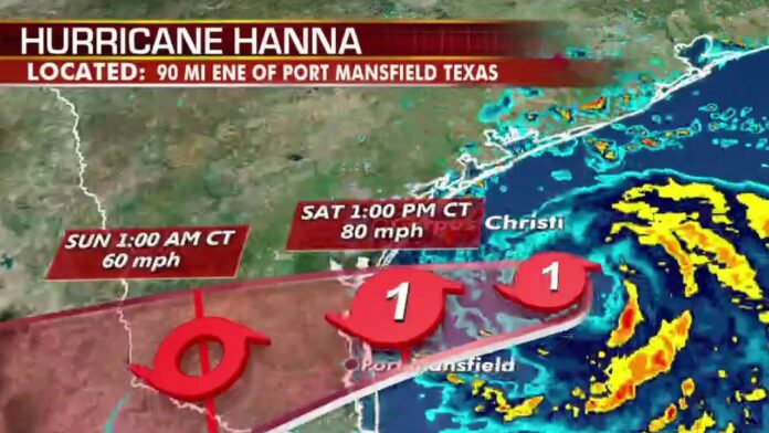 Hanna becomes first hurricane of Atlantic season, heads toward Texas coast