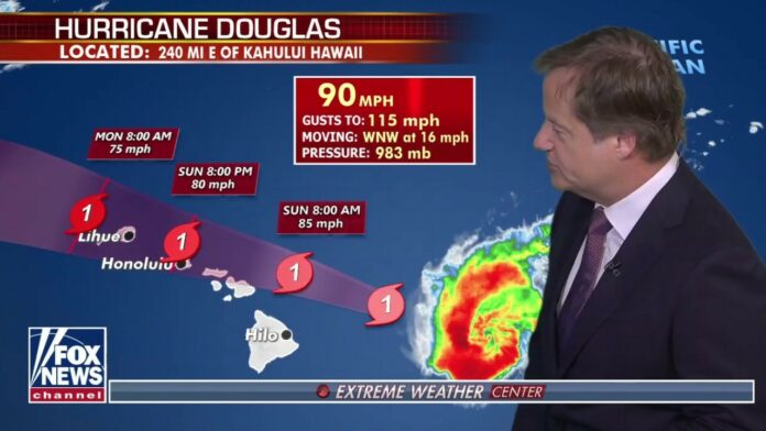 Hurricane Douglas bears down on Hawaii as islands brace for high winds, rain, and storm surge