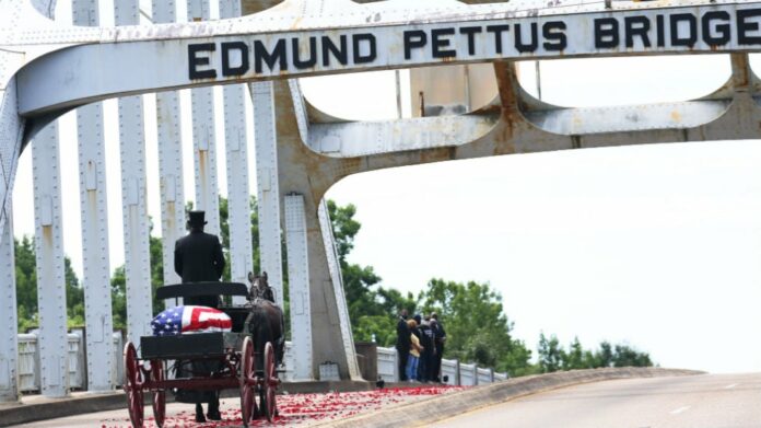 John Lewis carried across Edmund Pettus Bridge for last time | TheHill