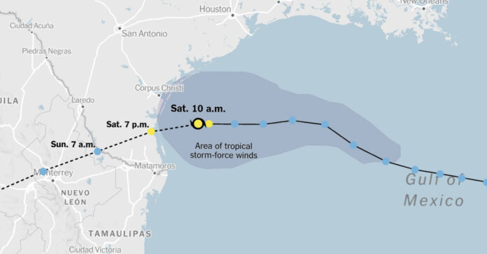 Live Hurricane Hanna Tracking Map