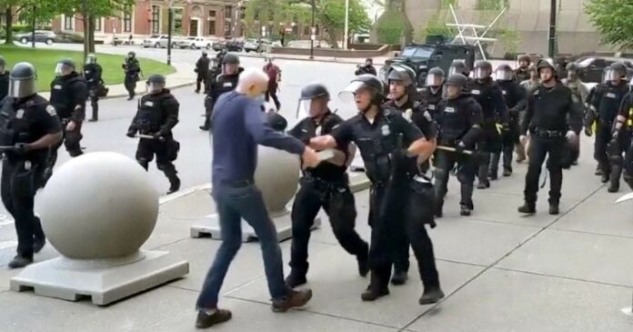 Man, 75, shoved to ground by Buffalo police during protest is released from hospital