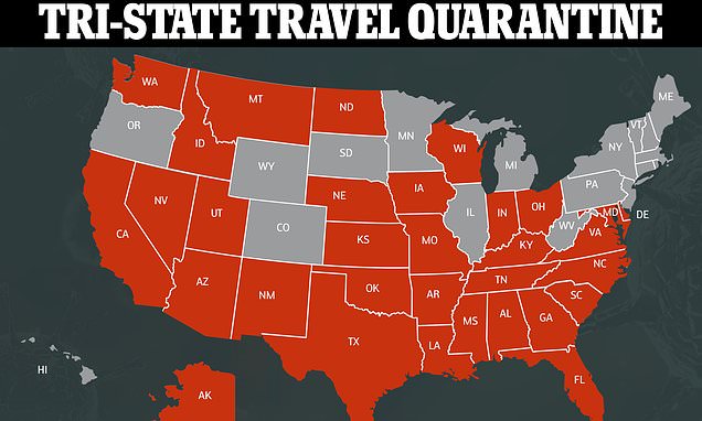 NY, NJ and CT add 10 states to mandatory 14-day quarantine list