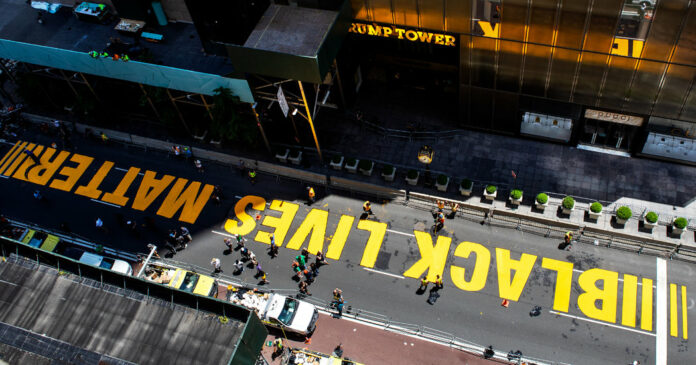 N.Y.C. Paints ‘Black Lives Matter’ Mural in Front of Trump Tower