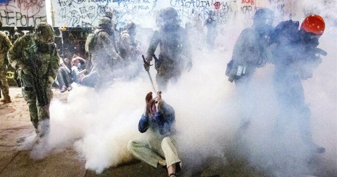 Portland protesters accuse federal officers of indiscriminate tear gas attacks