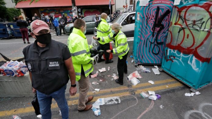 Seattle police clearing out CHOP after Mayor Durkan declares unlawful assembly; multiple arrests made