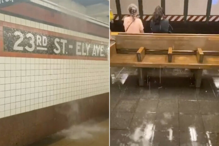 Subway stations flood as Tropical Storm Fay batters NYC