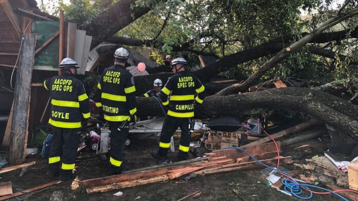 Tree falls on Maryland garage during ‘very brief’ storm, 19 sent to hospitals