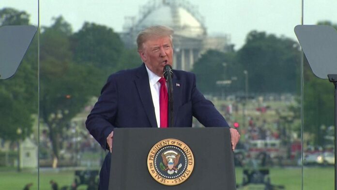 Trump vows to defeat ‘radical left’ in 4 July speech