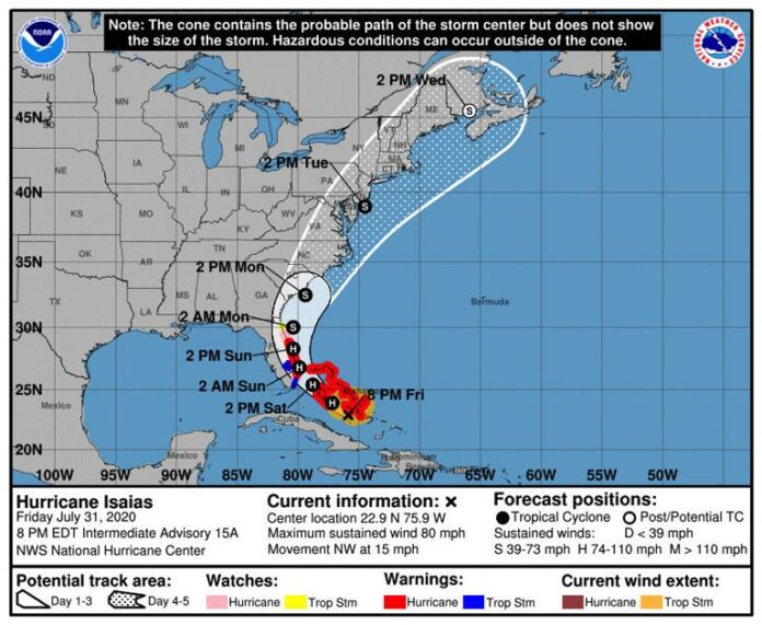Hurricane Isaias headed north, could hit SC as tropical storm Monday; no evacuation ordered