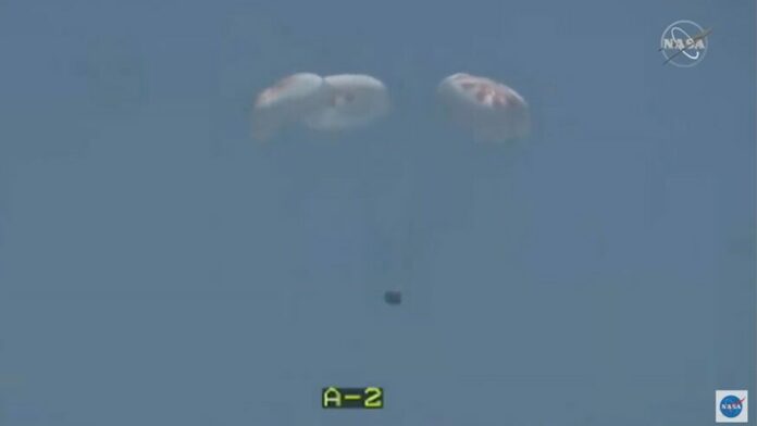 NASA astronauts splashdown in SpaceX capsule as historic mission returns to Earth