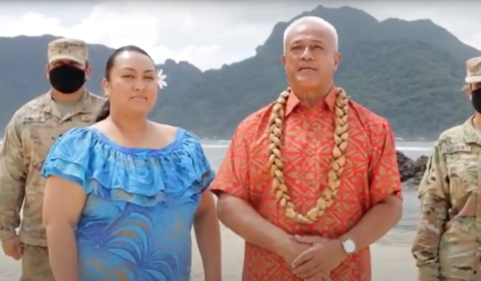 Soldiers in uniform appear during American Samoa DNC roll call vote