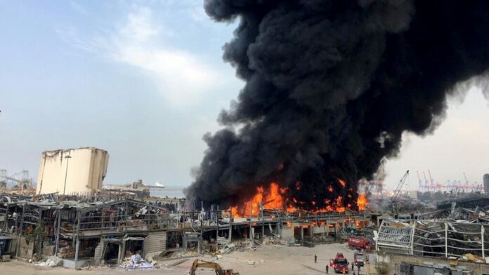 Fire breaks out at Beirut port a month after deadly explosion