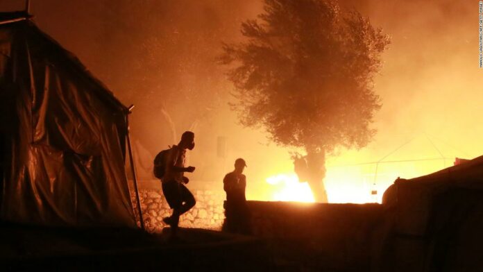 Fire ‘destroys’ Europe’s largest migrant camp on Lesbos