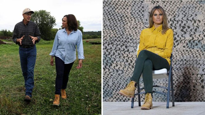 Media praises Kamala Harris’ Timberland boots after trashing same look on Melania Trump