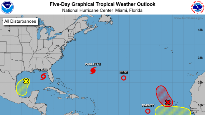 Tropical Storm Sally Moves Toward Gulf Coast As Bermuda Braces For Hurricane Paulette