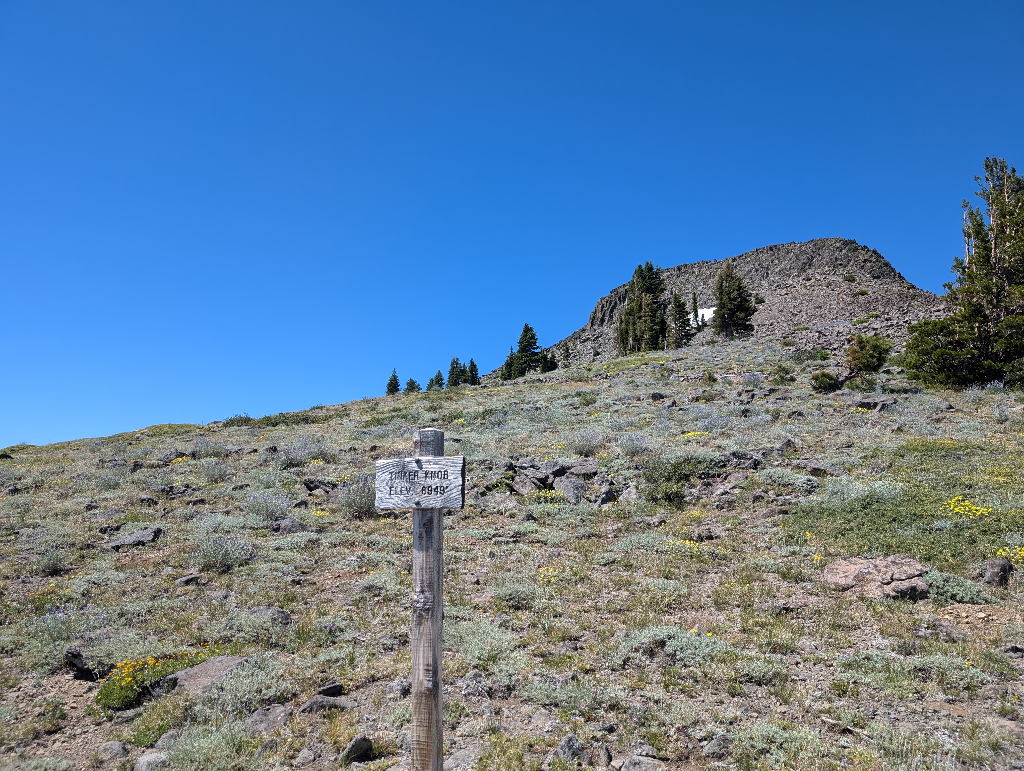 A nice sign below the summit