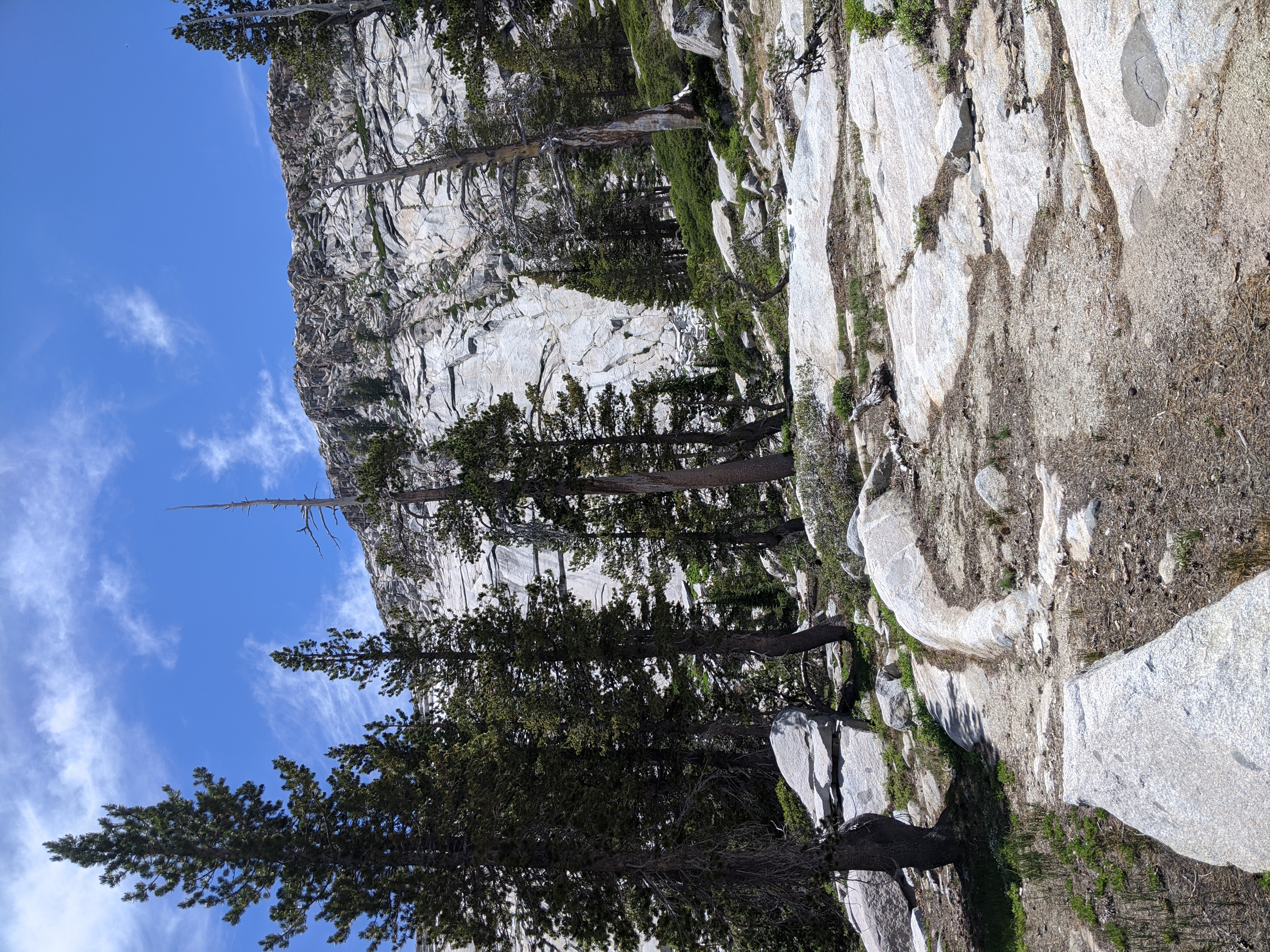 Steep granite slabs above Zitella Lake