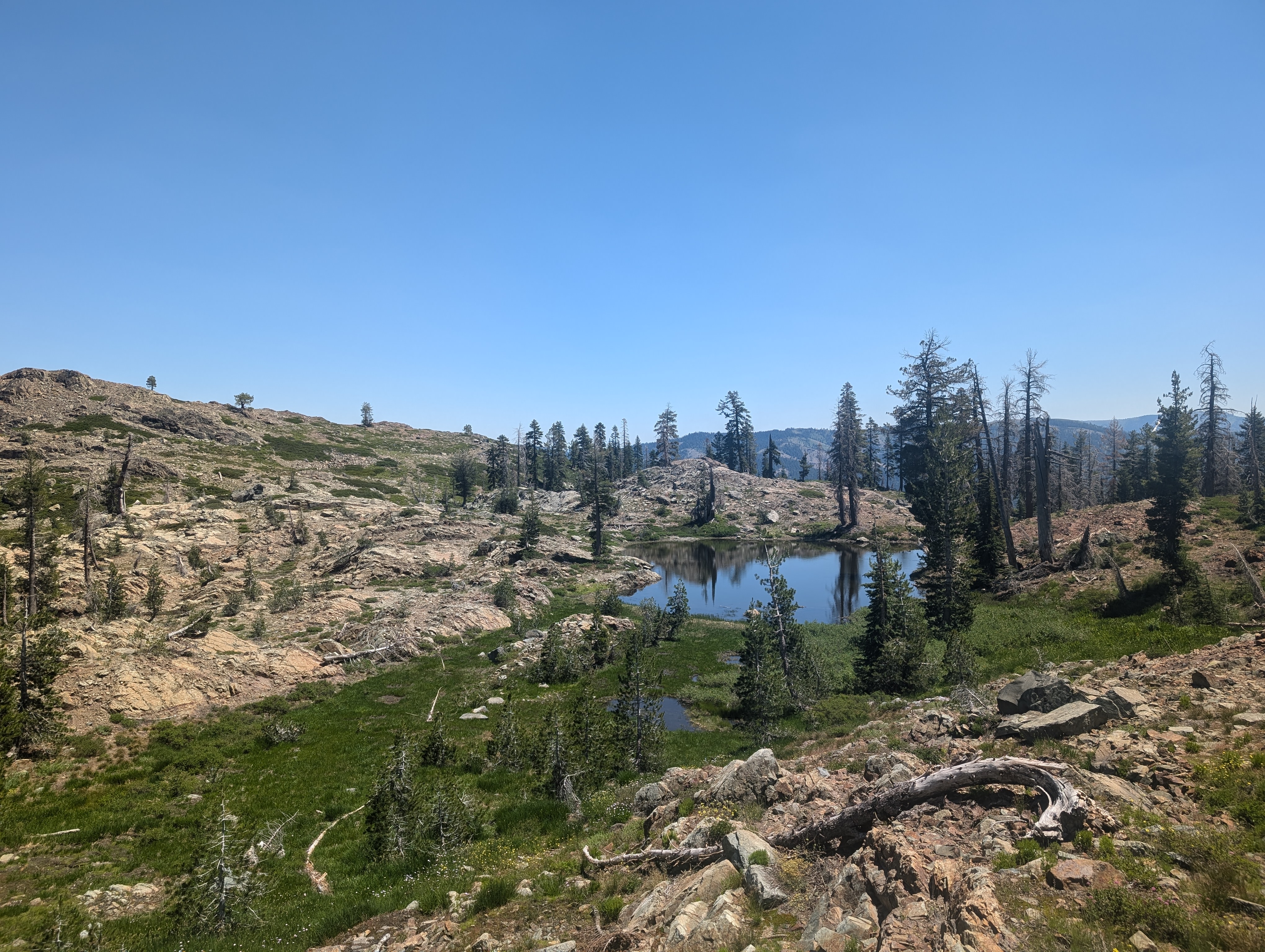 One of several small lakes on the mountain