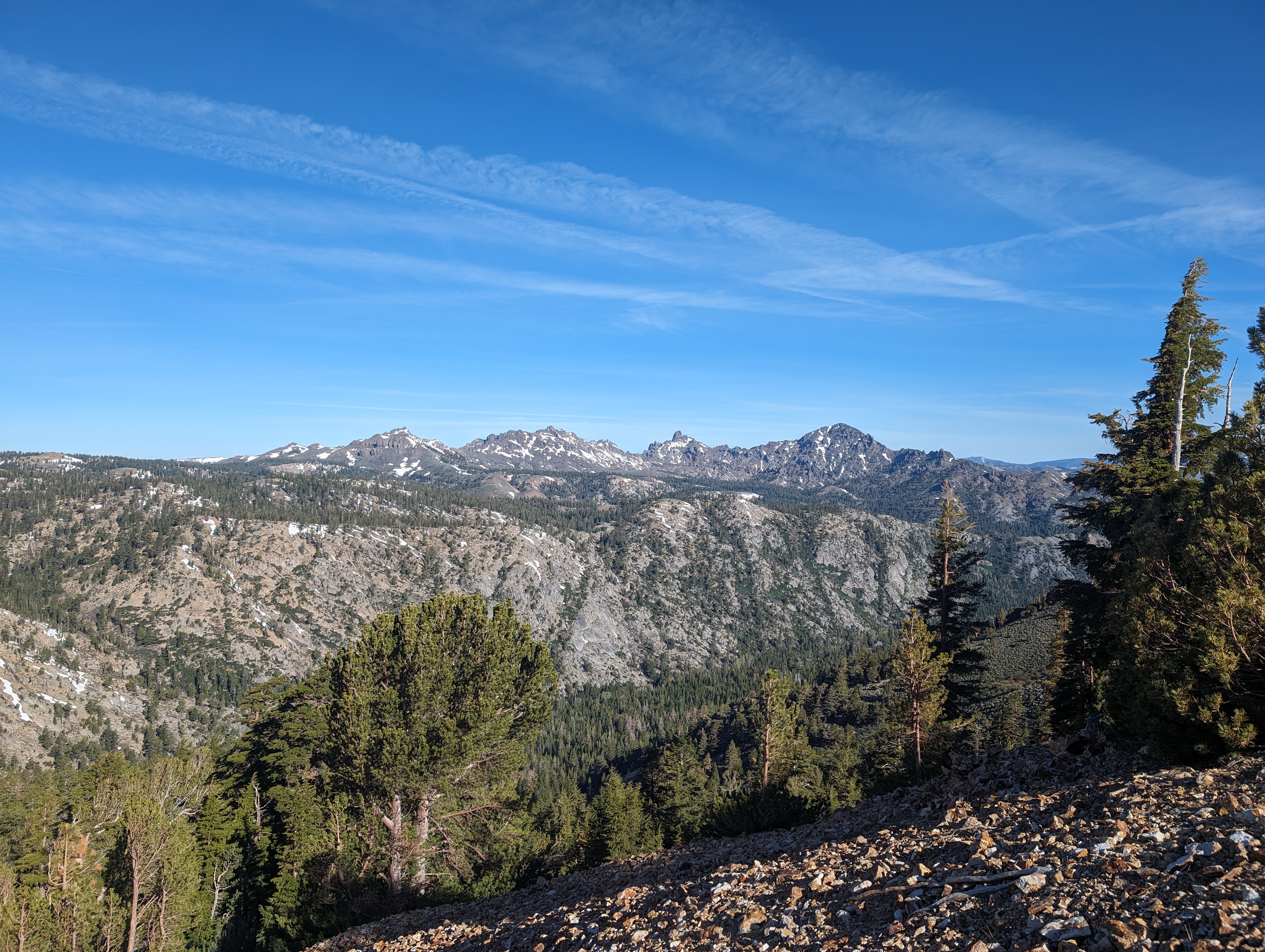 Looking back towards Raymond and Reynolds Peaks