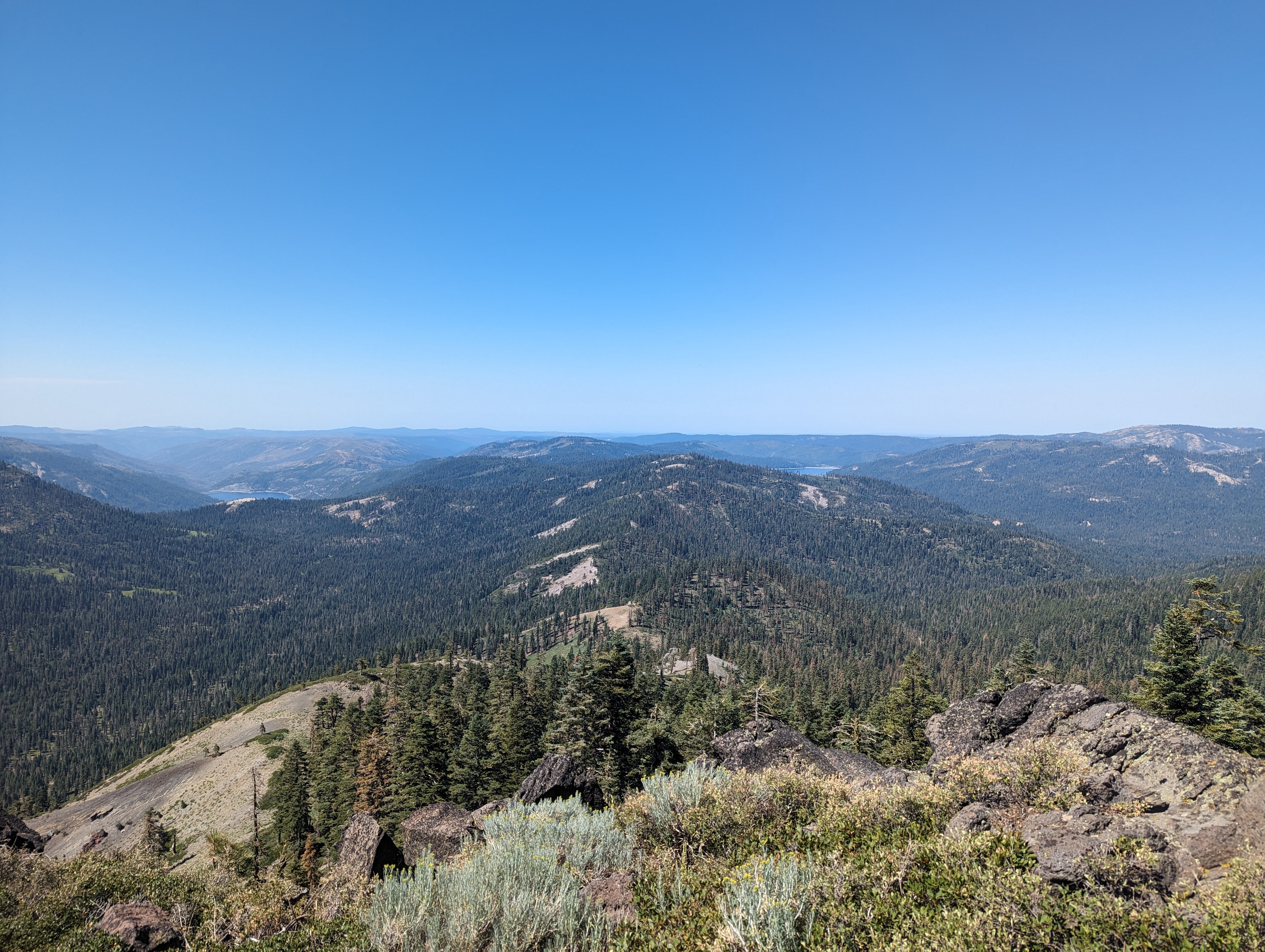 Hell Hole on the left, French Meadows on the right