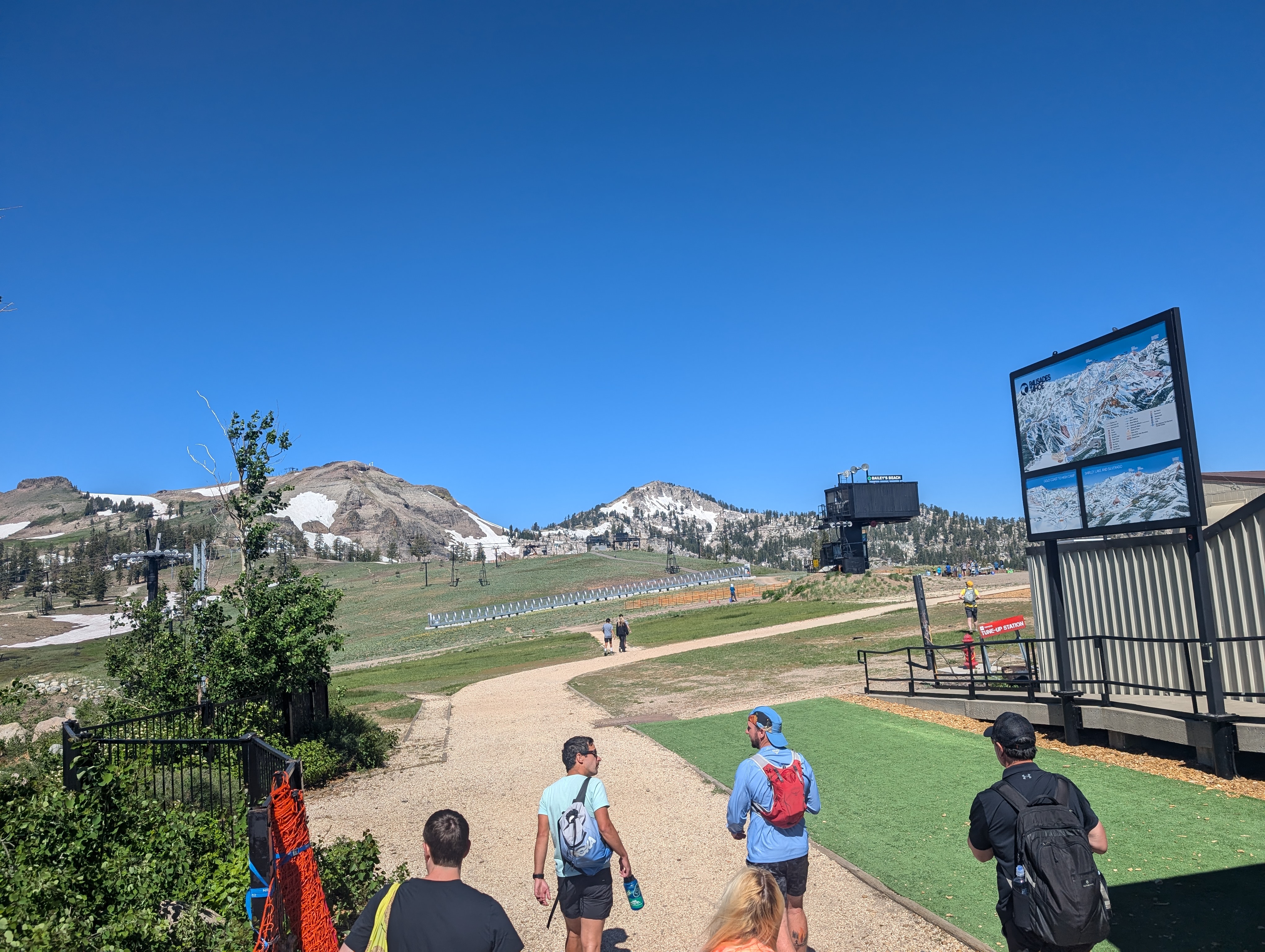 Unloading the tram at high camp