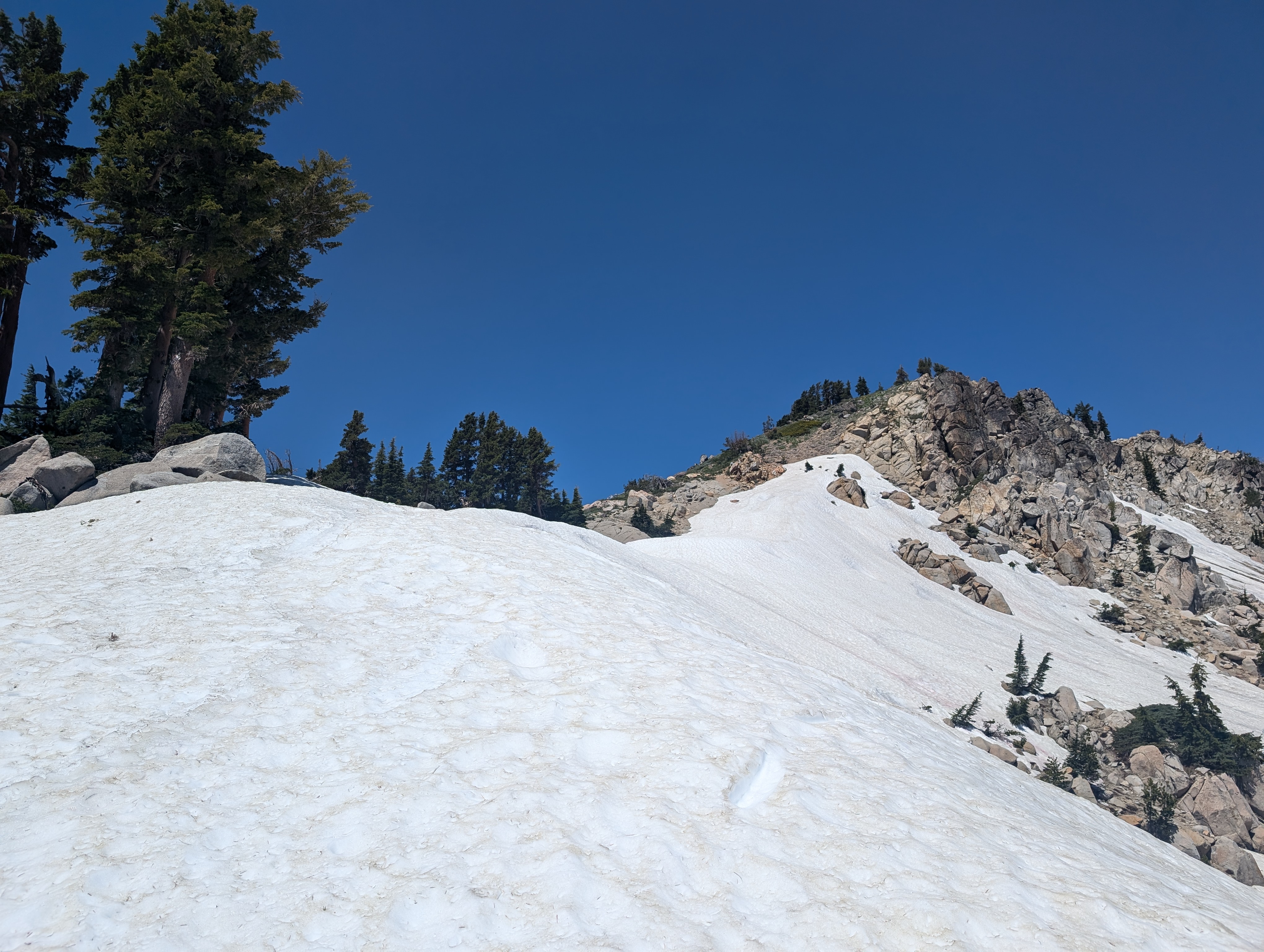 Snow leading up to Granite Chief