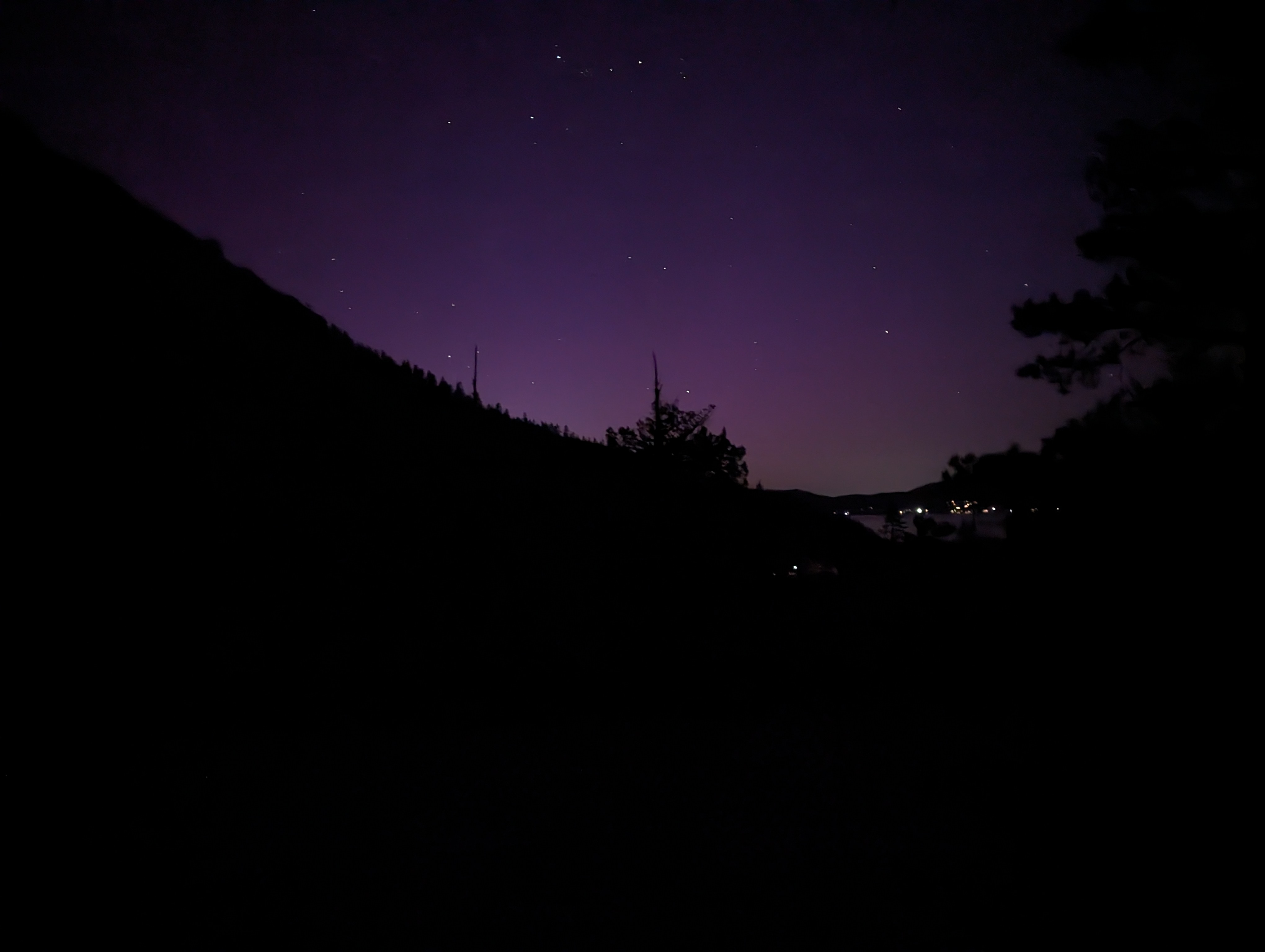 The strangely colored sky above Tahoe