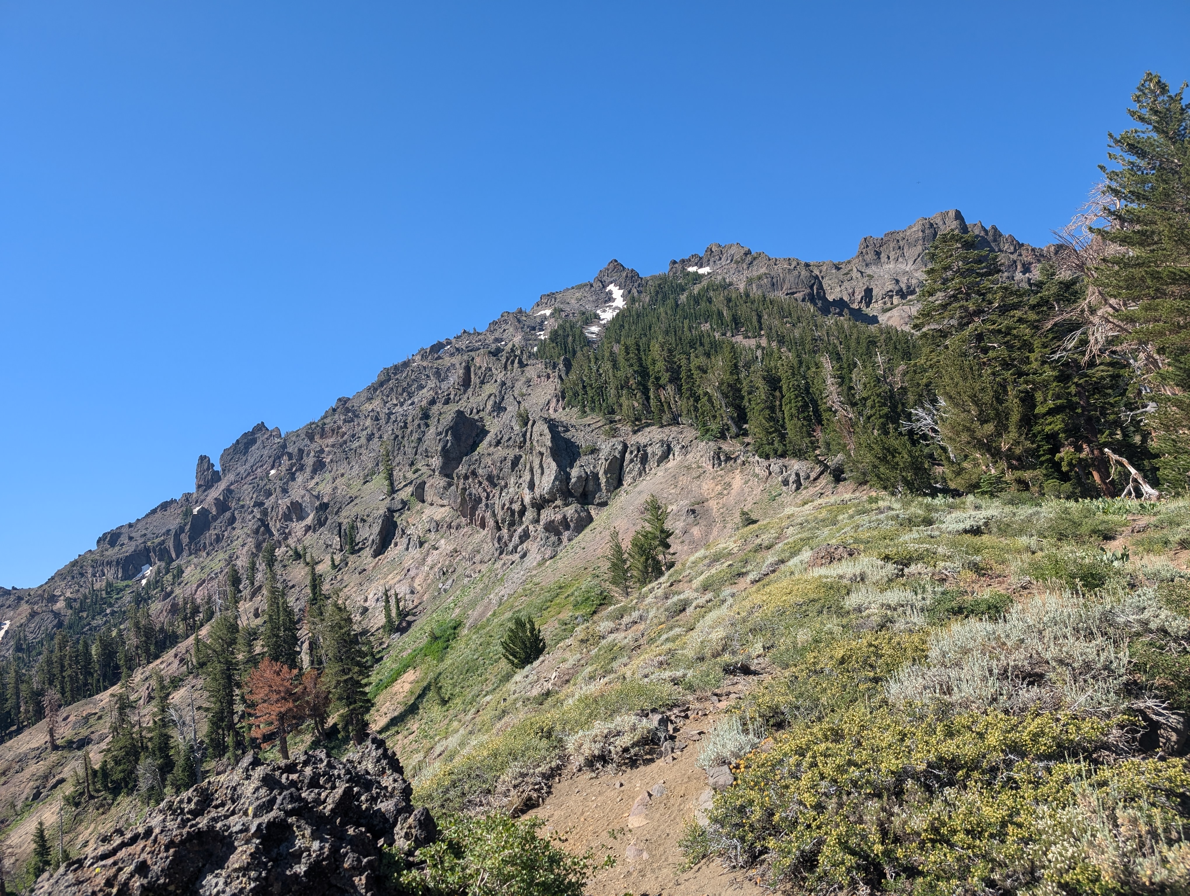 Heading towards the peak, off trail