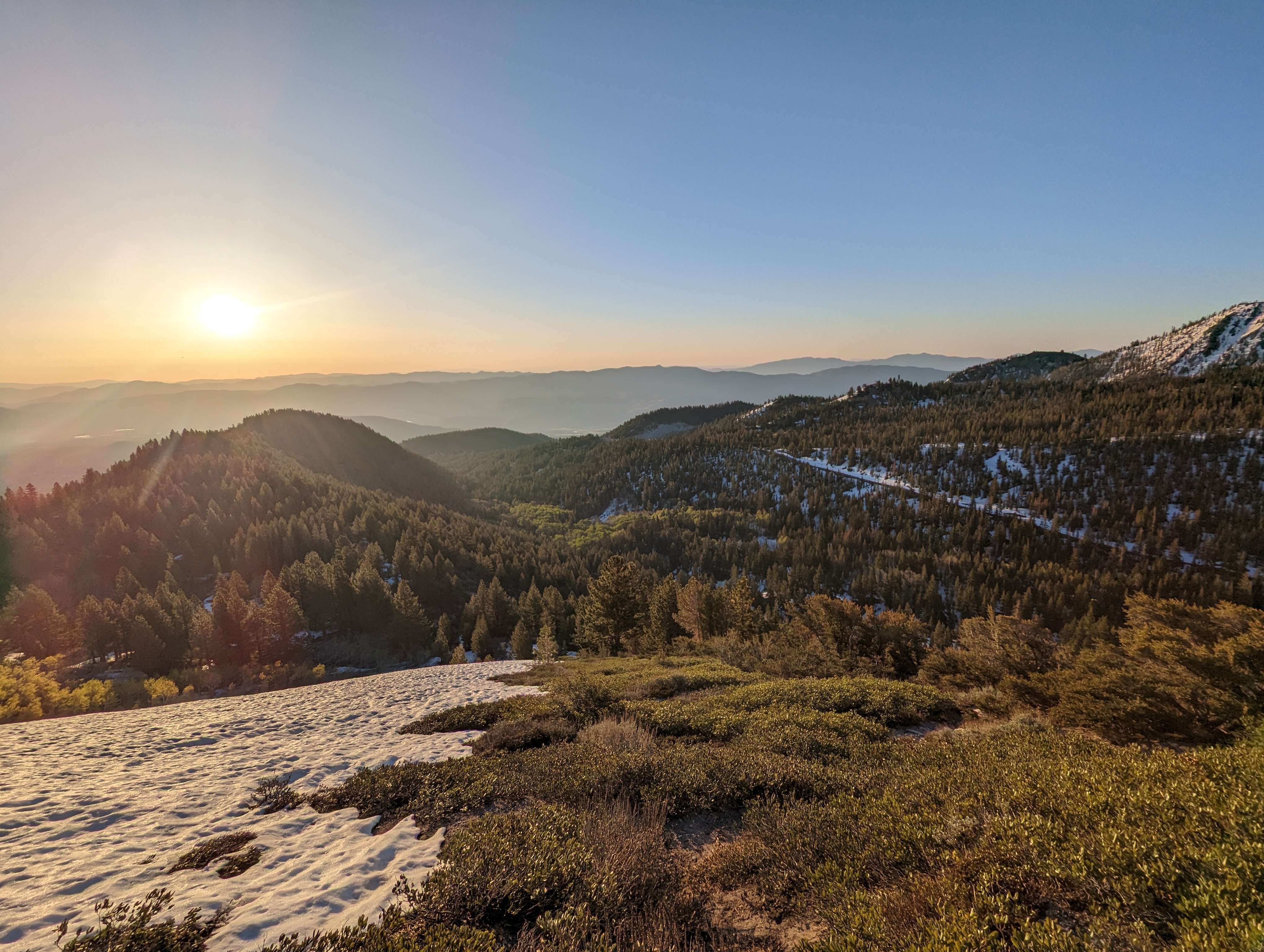 Looking down towards my parking spot after gaining the ridge