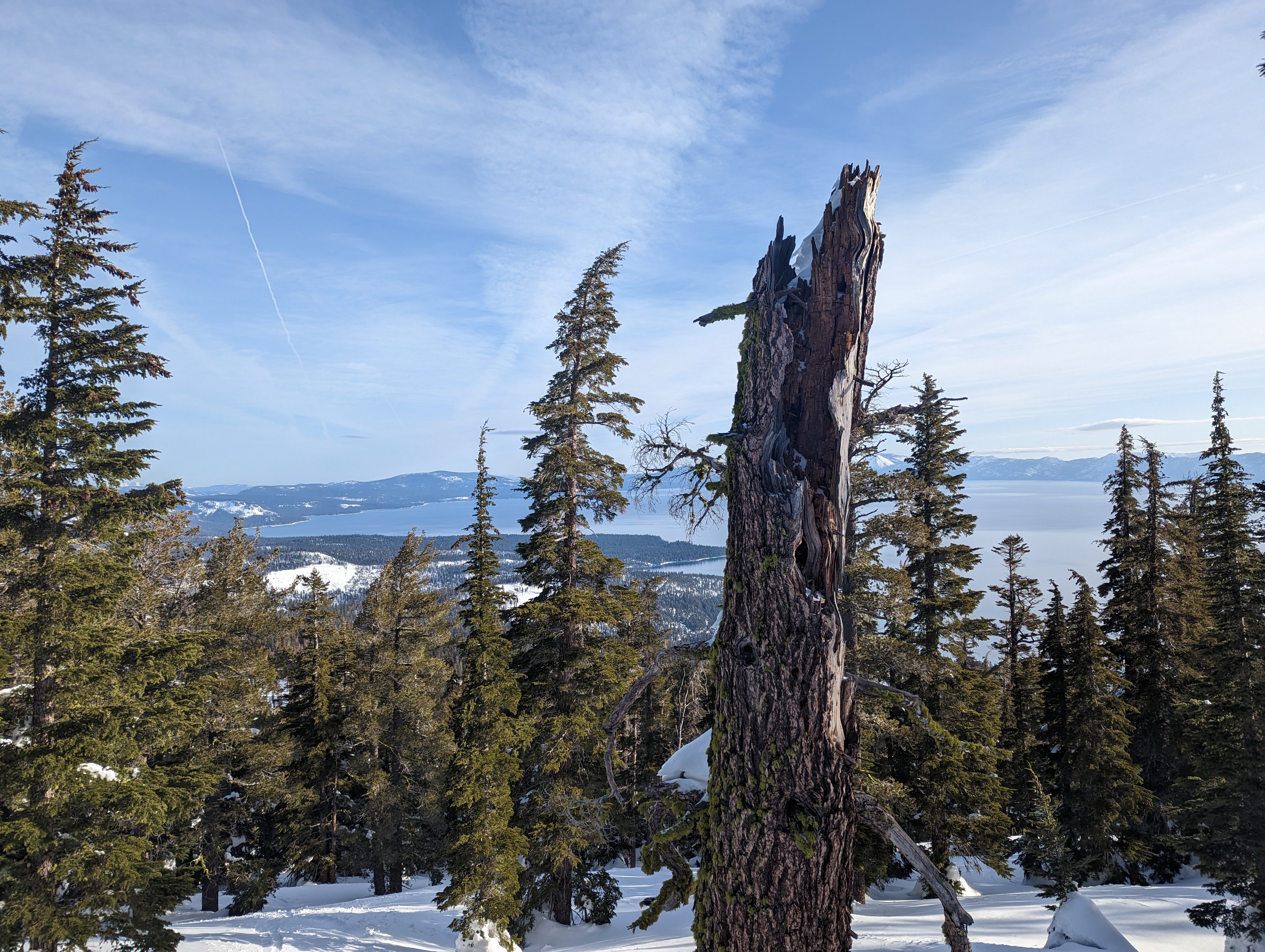 The view of Tahoe from somewhere near where I lost the skin track