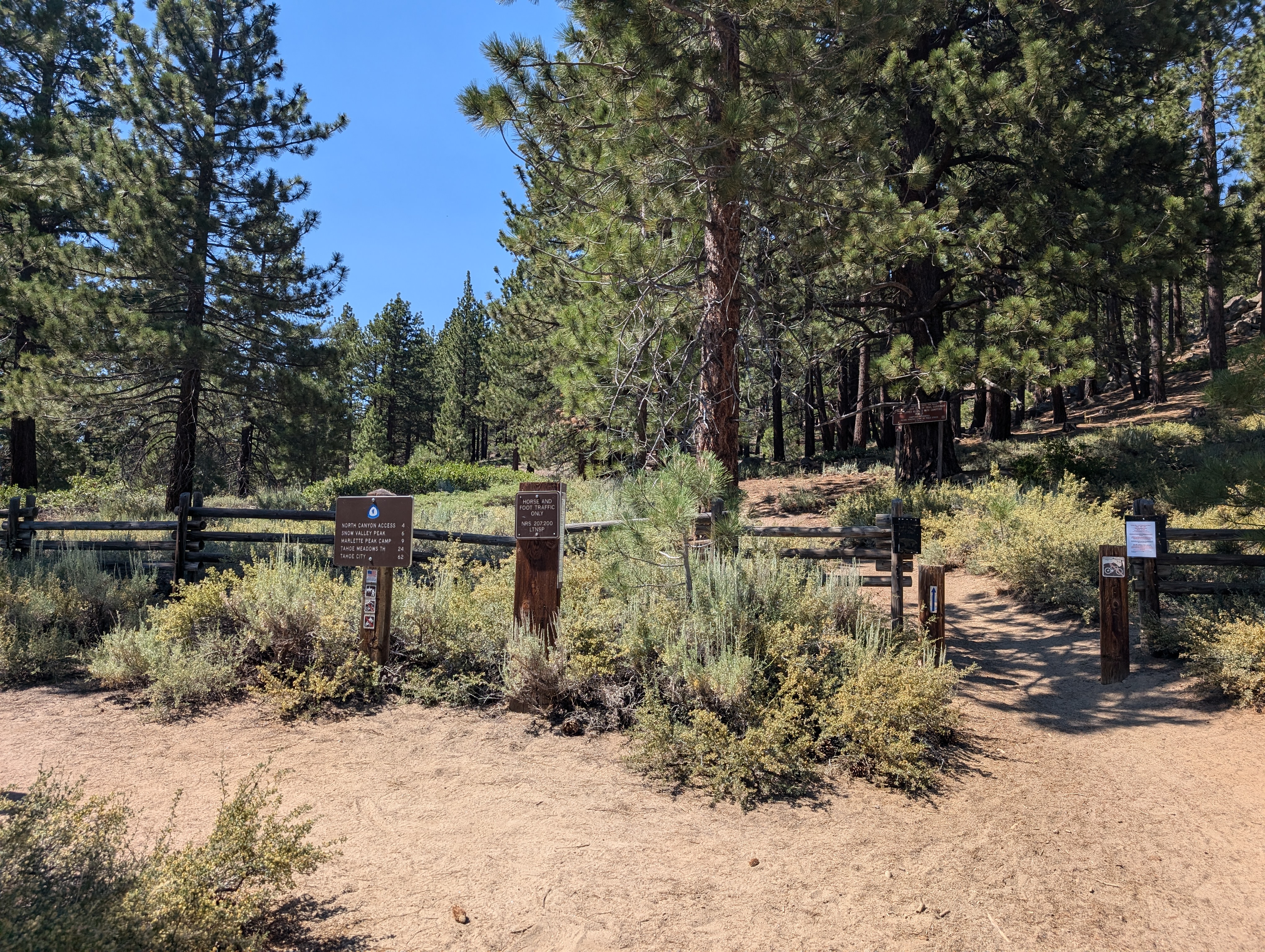 The trailhead on the north side of highway 50