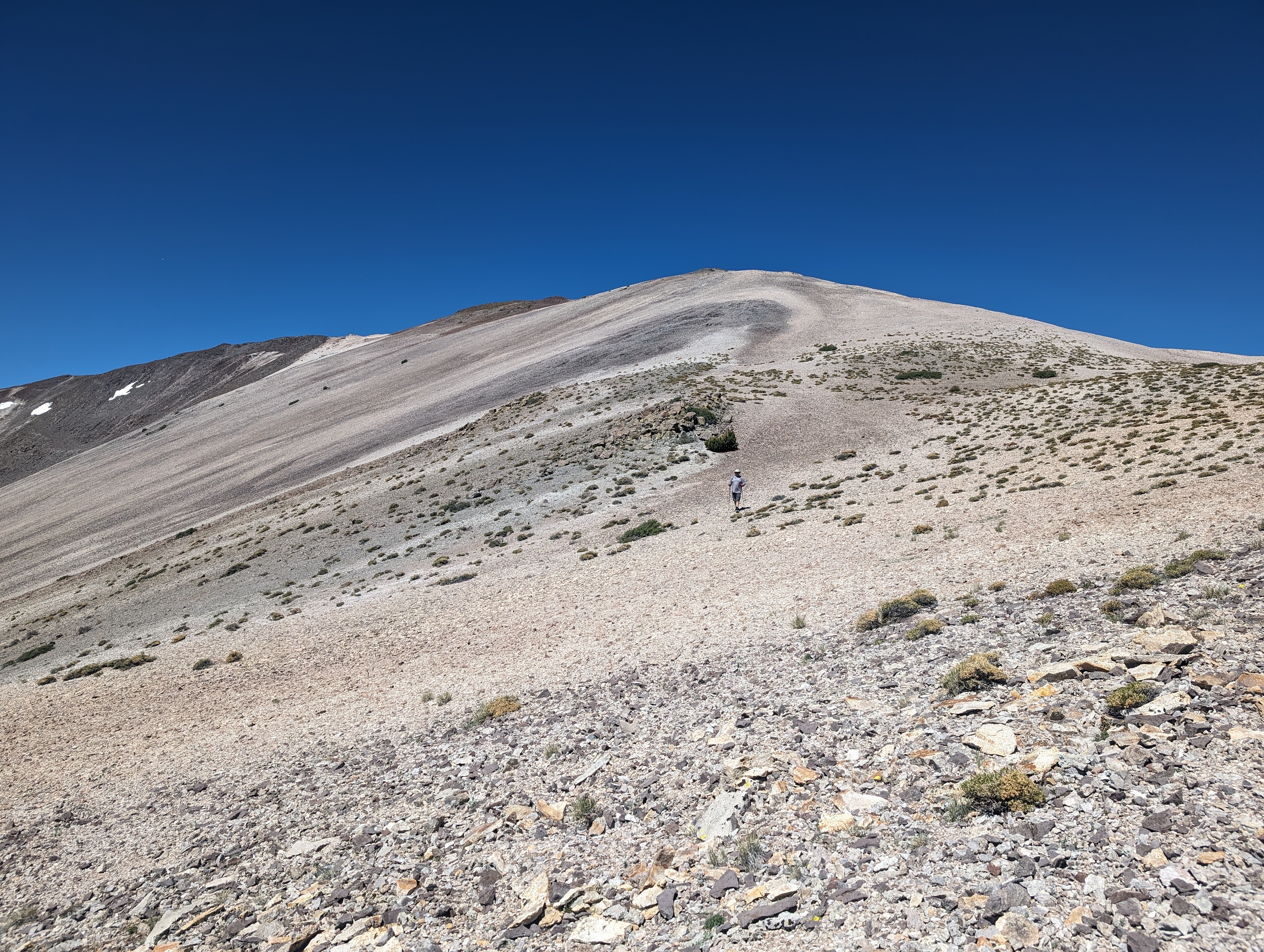 My dad coming down the ridge