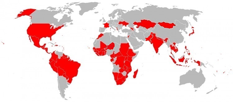 Map of Countries WC Works In
