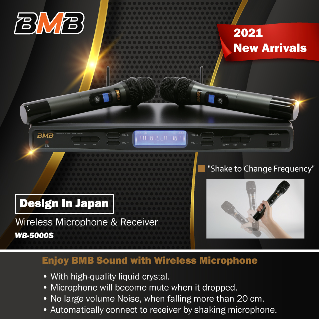 BMB WB 5000S B Wireless Microphone System with Black Handhelds